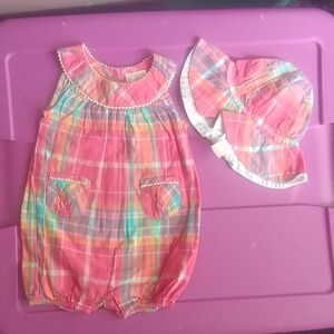 Chaps romper with sunhat